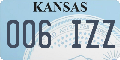 KS license plate 006IZZ