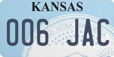 KS license plate 006JAC