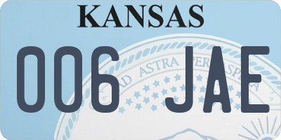 KS license plate 006JAE