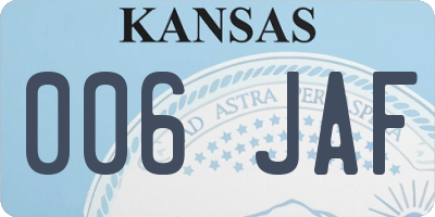 KS license plate 006JAF