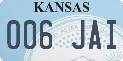 KS license plate 006JAI