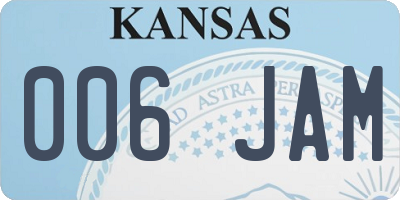 KS license plate 006JAM