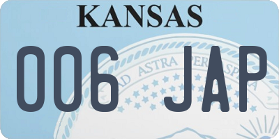 KS license plate 006JAP