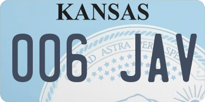 KS license plate 006JAV