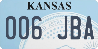 KS license plate 006JBA