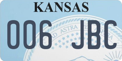 KS license plate 006JBC