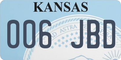 KS license plate 006JBD