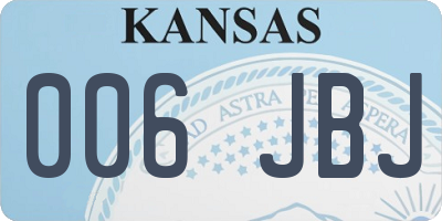 KS license plate 006JBJ