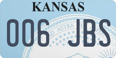 KS license plate 006JBS
