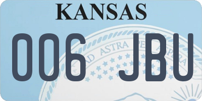 KS license plate 006JBU