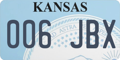 KS license plate 006JBX