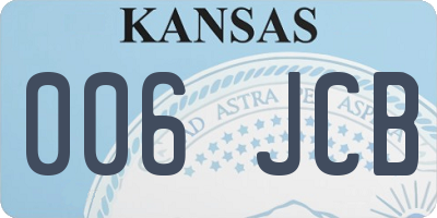 KS license plate 006JCB