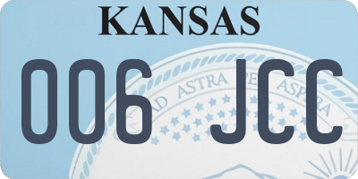 KS license plate 006JCC