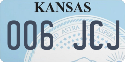 KS license plate 006JCJ