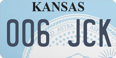 KS license plate 006JCK