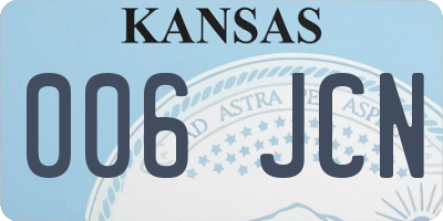 KS license plate 006JCN
