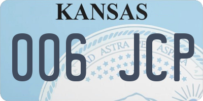 KS license plate 006JCP