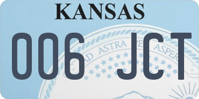 KS license plate 006JCT