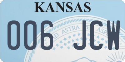 KS license plate 006JCW