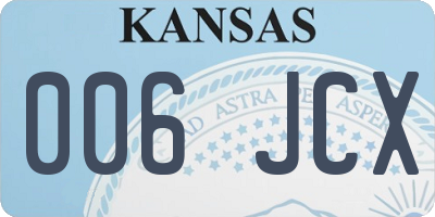 KS license plate 006JCX