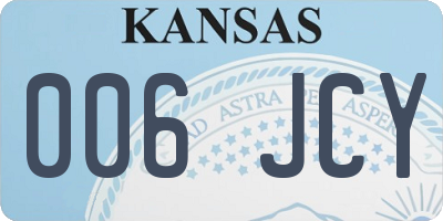 KS license plate 006JCY