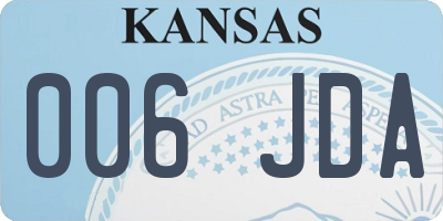 KS license plate 006JDA