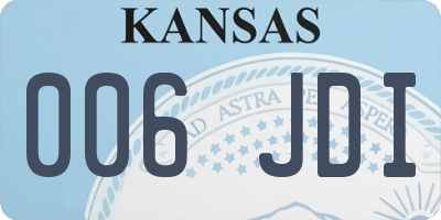 KS license plate 006JDI