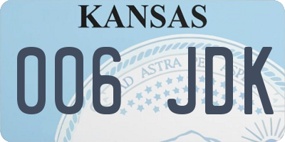 KS license plate 006JDK