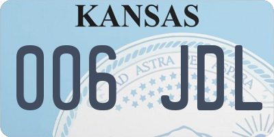 KS license plate 006JDL