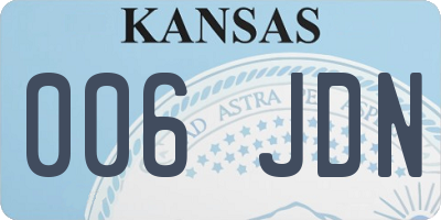 KS license plate 006JDN