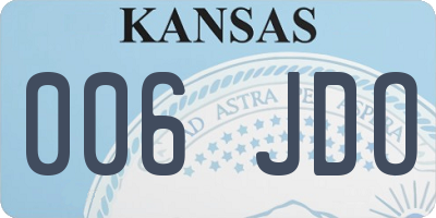 KS license plate 006JDO