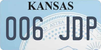 KS license plate 006JDP