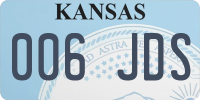 KS license plate 006JDS