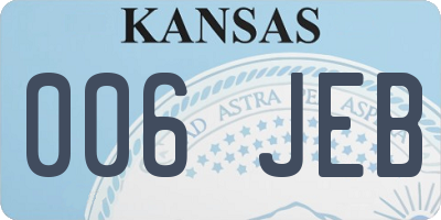 KS license plate 006JEB