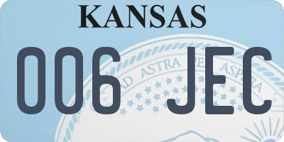 KS license plate 006JEC