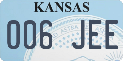 KS license plate 006JEE