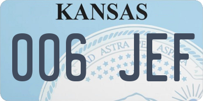 KS license plate 006JEF