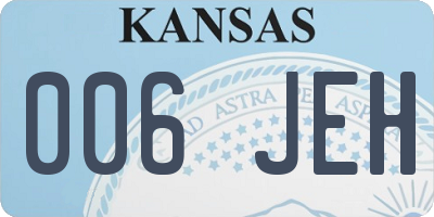 KS license plate 006JEH