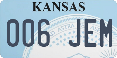 KS license plate 006JEM