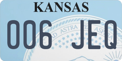 KS license plate 006JEQ