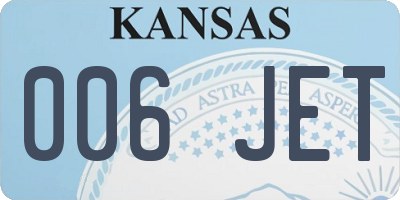 KS license plate 006JET
