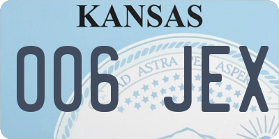 KS license plate 006JEX