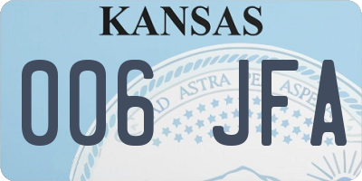 KS license plate 006JFA