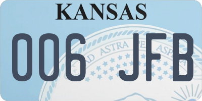 KS license plate 006JFB