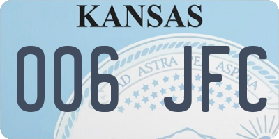 KS license plate 006JFC