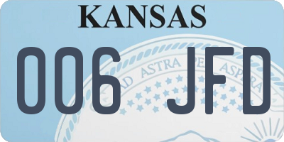 KS license plate 006JFD