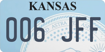 KS license plate 006JFF