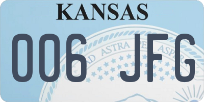 KS license plate 006JFG