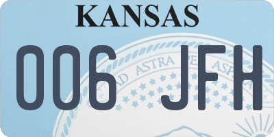 KS license plate 006JFH