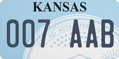 KS license plate 007AAB